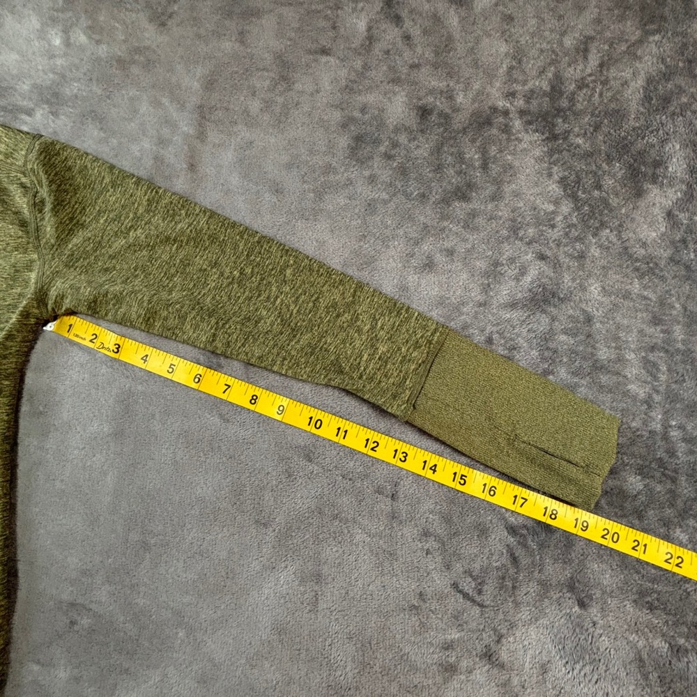 Nike Running Dri-FIT Womens Medium 1/4 Zip Pullover Olive Green Heathered Top - Picture 8 of 10